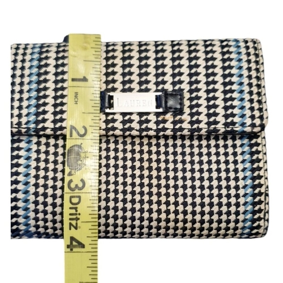 Lauren Ralph Fold Wallet Houndstooth Leather Signature Logo Classic Women Access - Picture 9 of 11